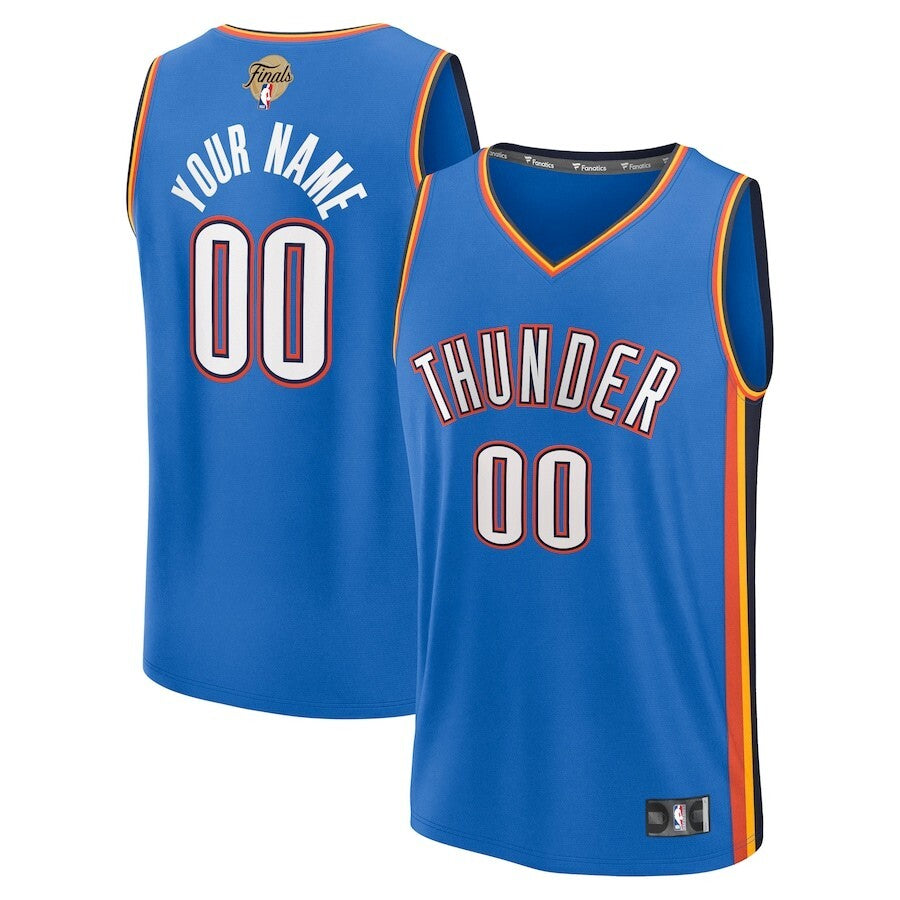 Oklahoma City Thunder Fanatics 2025 NBA Finals Fast Break Replica Custom Jersey - Icon Edition - Blue basketball jersey product view 1