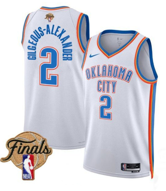 Oklahoma City Thunder #2 Shai Gilgeous-Alexander White 2025 Finals Association Edition Basketball Jersey basketball jersey product view 1