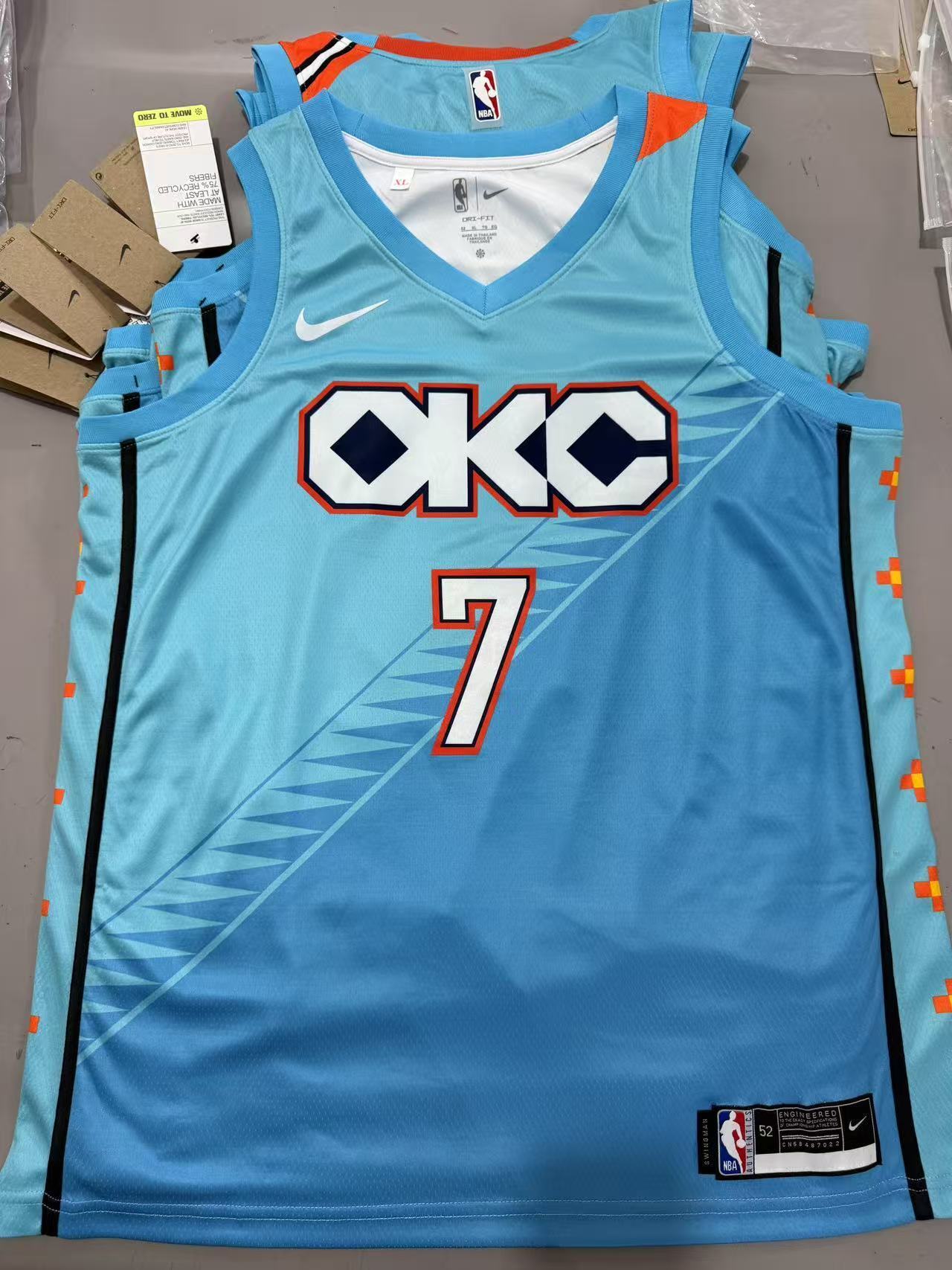 Oklahoma City Thunder #7 Chet Holmgren 19 Season Thunder Team City Blue Style 2 Basketball Jersey basketball jersey product view 1
