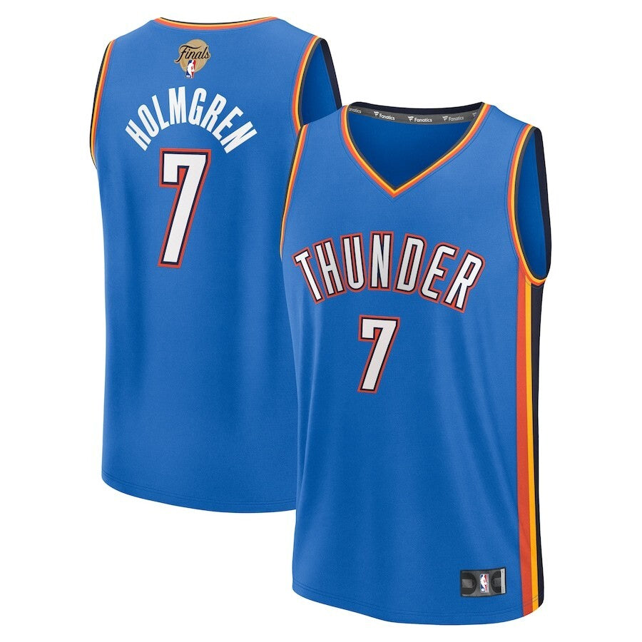 Oklahoma City Thunder #7 Chet Holmgren 2025 NBA Finals Fast Break Replica Player Jersey - Blue - Icon Edition basketball jersey product view 1
