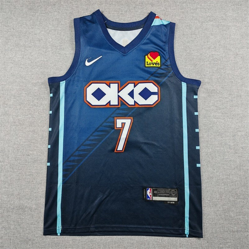 Oklahoma City Thunder #7 Chet Holmgren 26 Thunder 7 Blue City Edition Style 2 Basketball Jersey basketball jersey product view 1