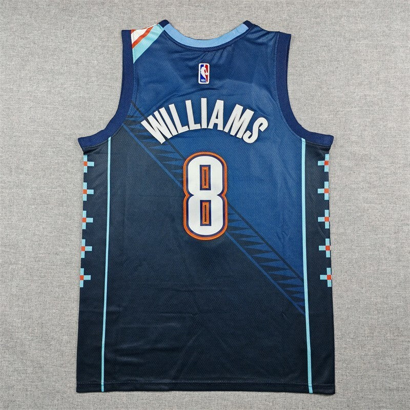 Oklahoma City Thunder #8 Jalen Williams 26 Thunder 8 Blue City Edition Style 3 Basketball Jersey basketball jersey product view 1