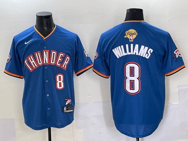 Oklahoma City Thunder #8 Jalen Williams nba Collaboration Style 10 Basketball Jersey basketball jersey product view 1