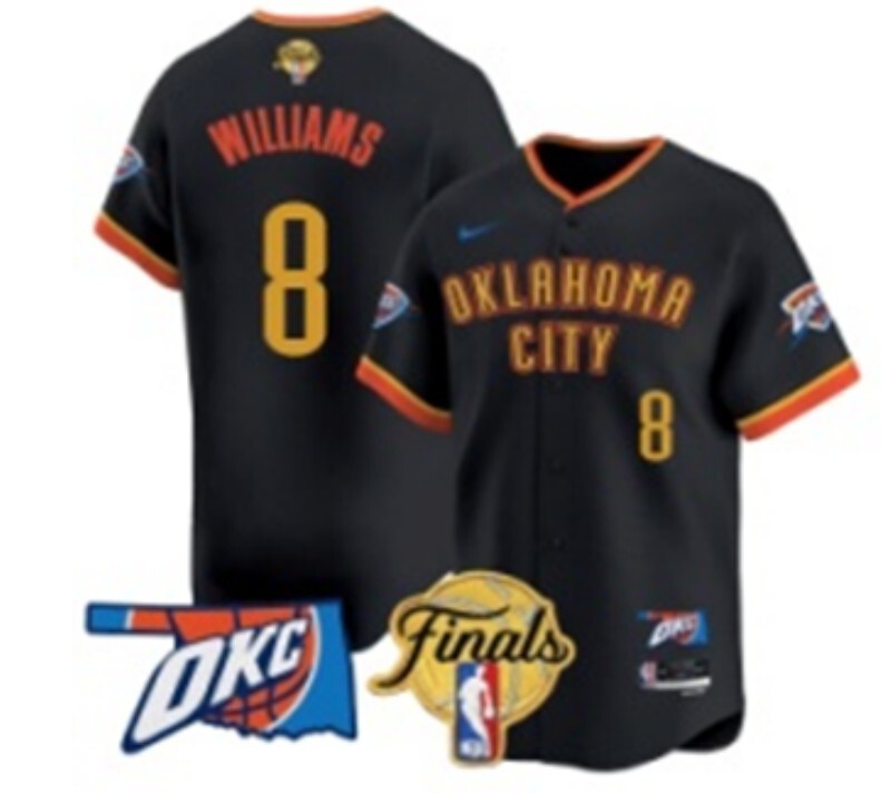 Oklahoma City Thunder #8 Jalen Williams nba Collaboration Style 13 Basketball Jersey basketball jersey product view 1