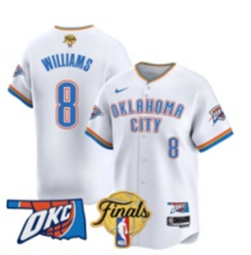 Oklahoma City Thunder #8 Jalen Williams nba Collaboration Style 6 Basketball Jersey basketball jersey product view 1