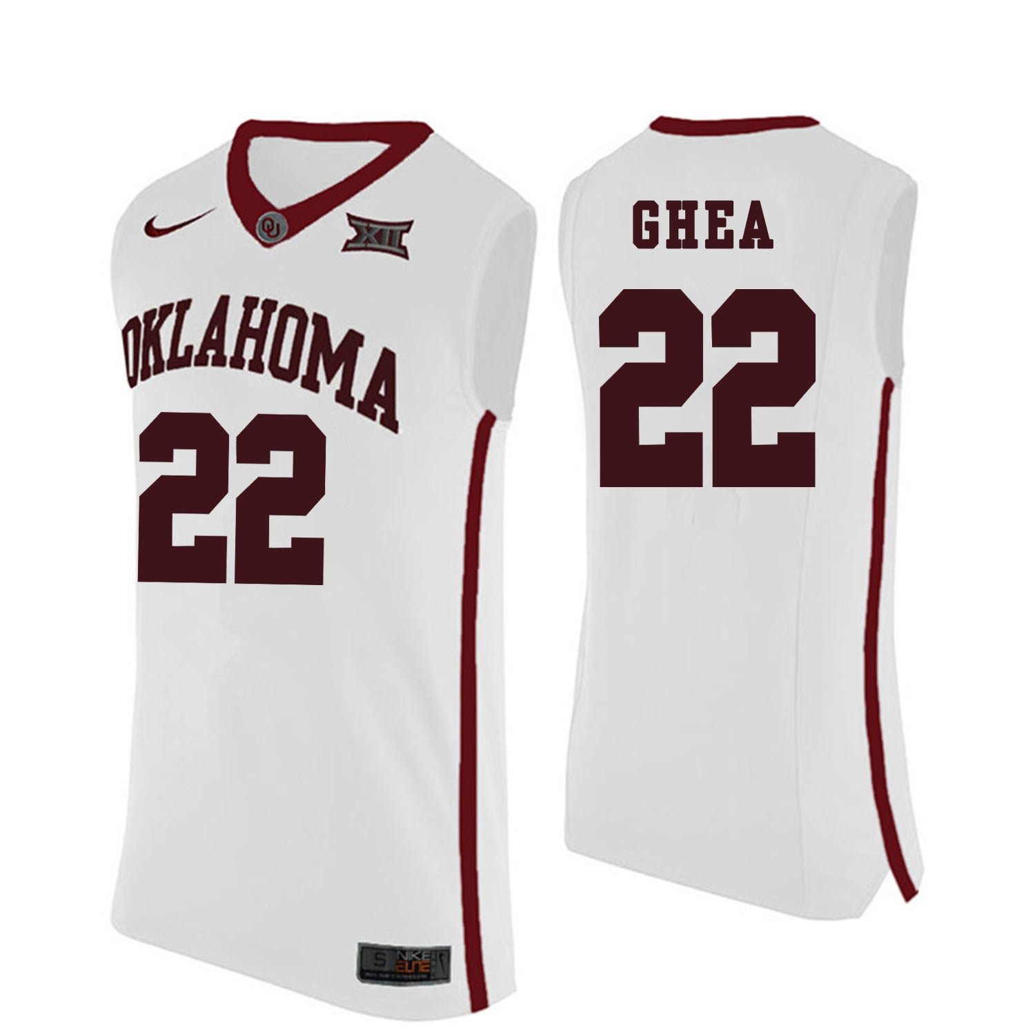 Oklahoma GHEA 22 White College Football Jersey football jersey product view 1
