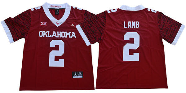 Oklahoma Lamb 2 Red College Football Jersey football jersey product view 1