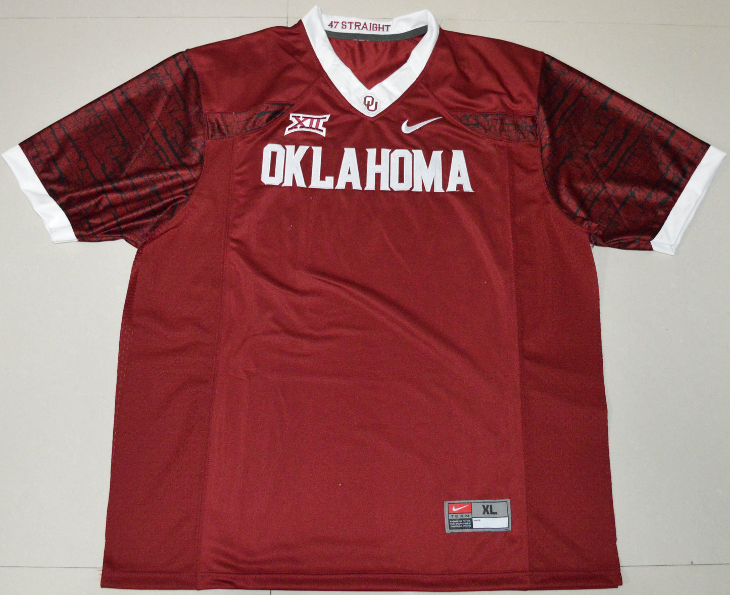 Oklahoma Print Edition Blank Burgundy Front College Football Jersey football jersey product view 1