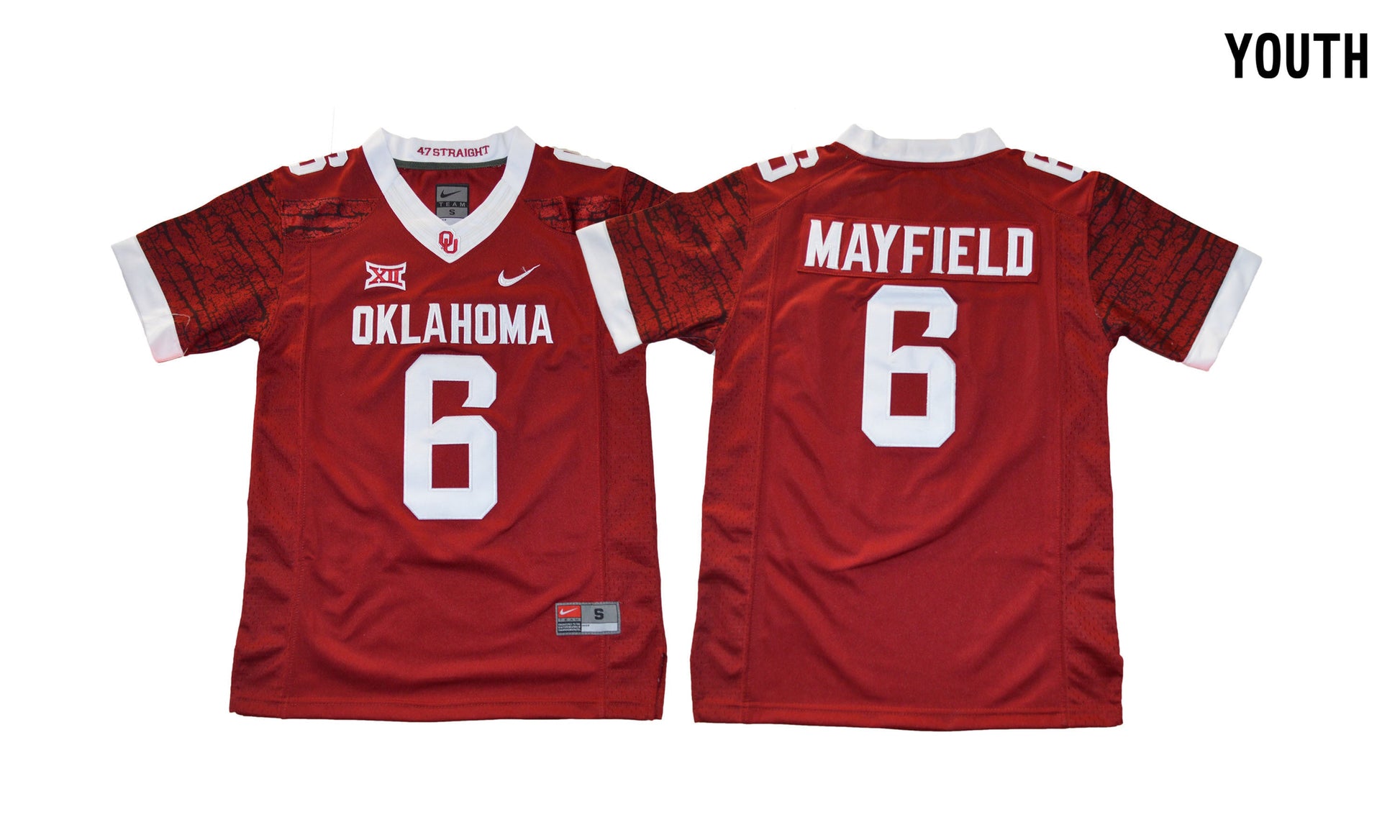 Oklahoma Sooners 6 Youth Red College Football Jersey football jersey product view 1