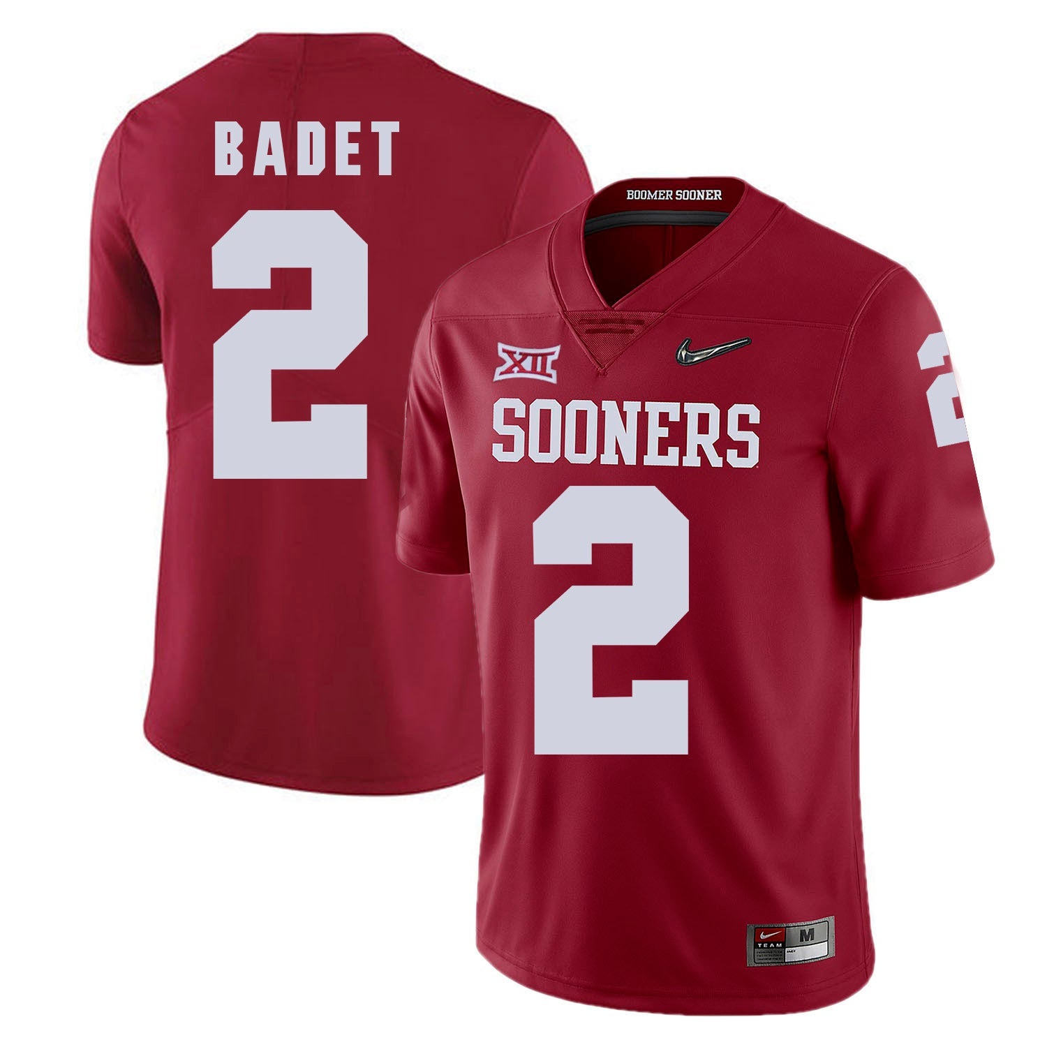Oklahoma Sooners Jeff Badet 2 Diamond Edition College Football Jersey football jersey product view 1