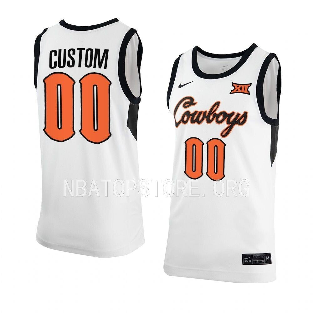 Oklahoma State Cowboys Custom Classic Basketball Replica Jersey White College Football Jersey football jersey product view 1