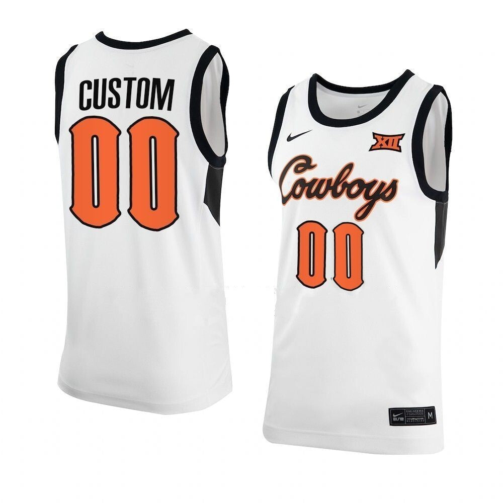 Oklahoma State Cowboys Custom Classic Basketball Replica Jersey White_conew2 College Football Jersey football jersey product view 1