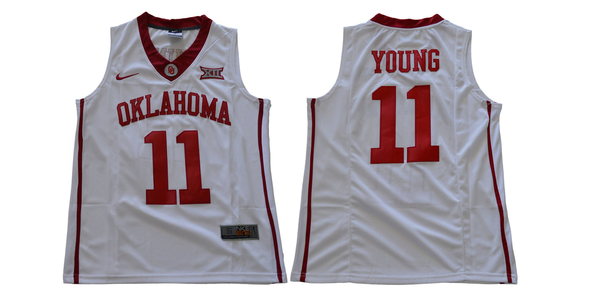Oklahoma YOUNG 11 White YOUNG College Football Jersey football jersey product view 1