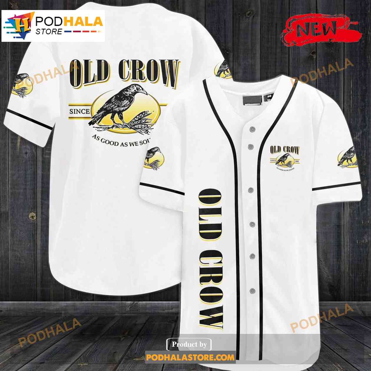 Old Crow As Good As We Sound Baseball Jersey baseball jersey product view 1
