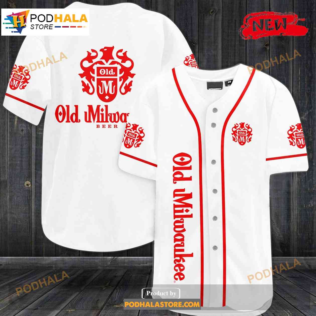 Old Milwaukee Beer Baseball Jersey baseball jersey product view 1