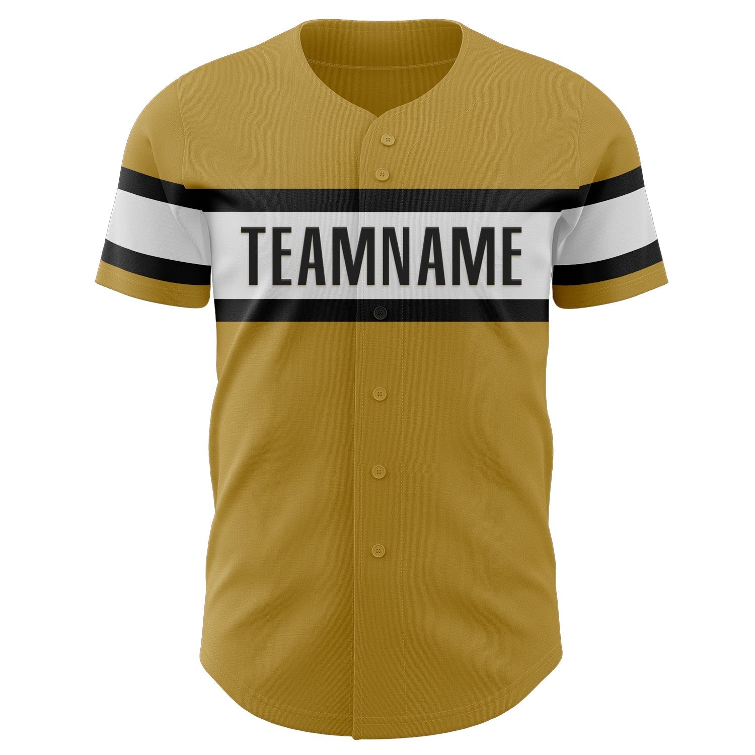 Custom Old Gold Black-White Authentic Baseball Jersey baseball jersey product view 2