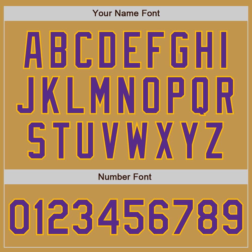 Custom Old Gold Purple-Gold Authentic Baseball Jersey baseball jersey product view 5