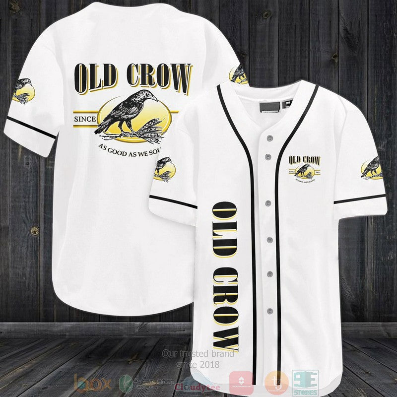Old Crow white Baseball shirt baseball jersey product view 1