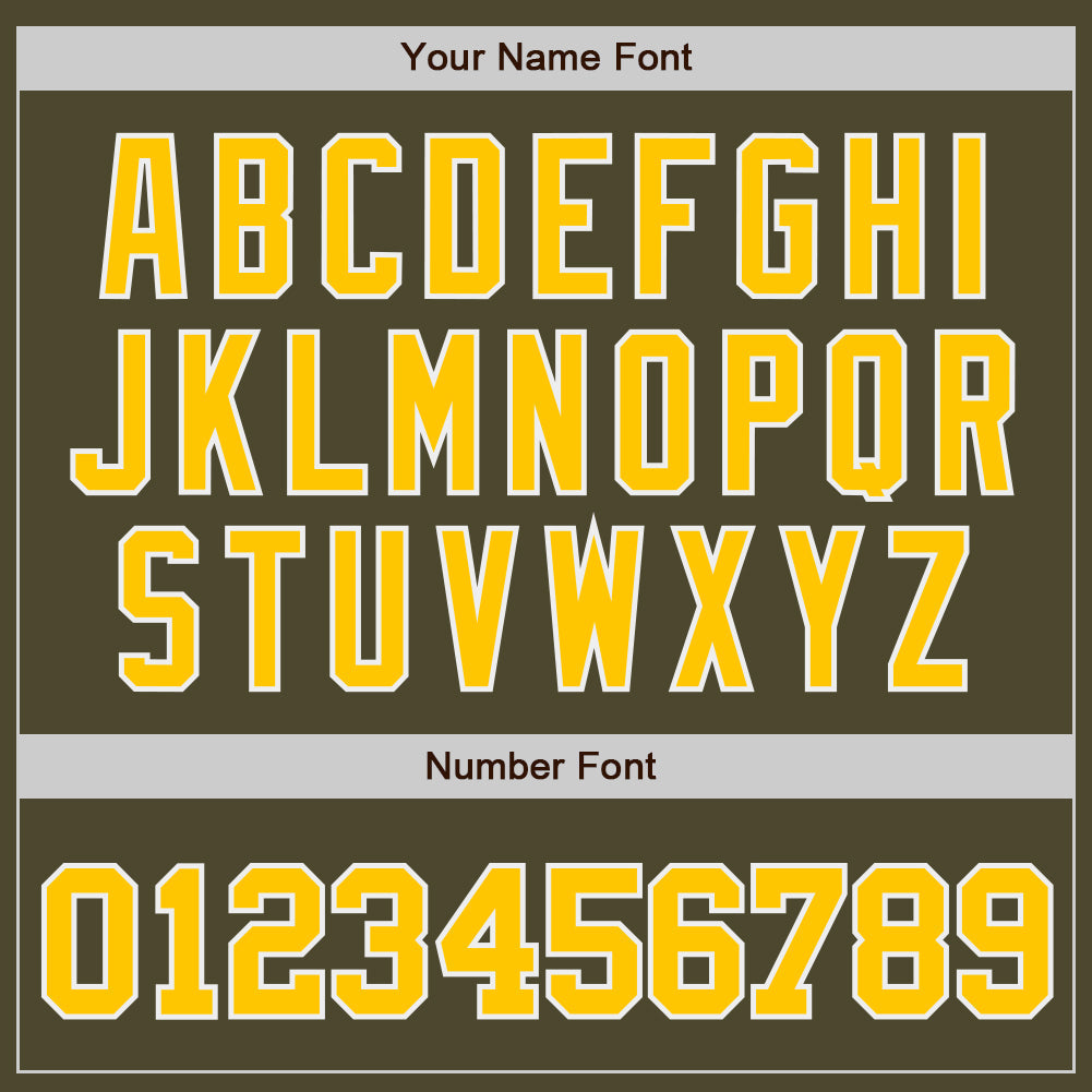 Custom Olive Gold-White Authentic Salute To Service Baseball Jersey baseball jersey product view 5