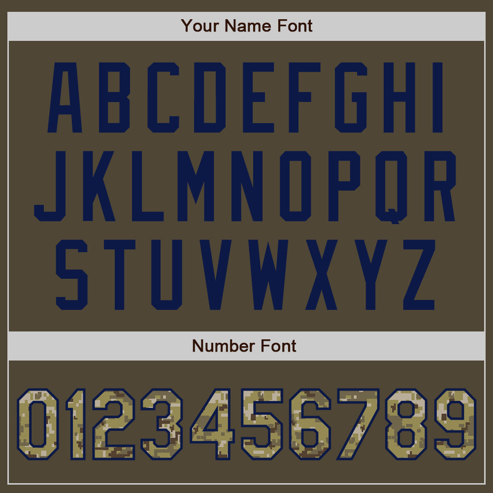 Custom Olive Camo-Navy Authentic Salute To Service Baseball Jersey baseball jersey product view 5