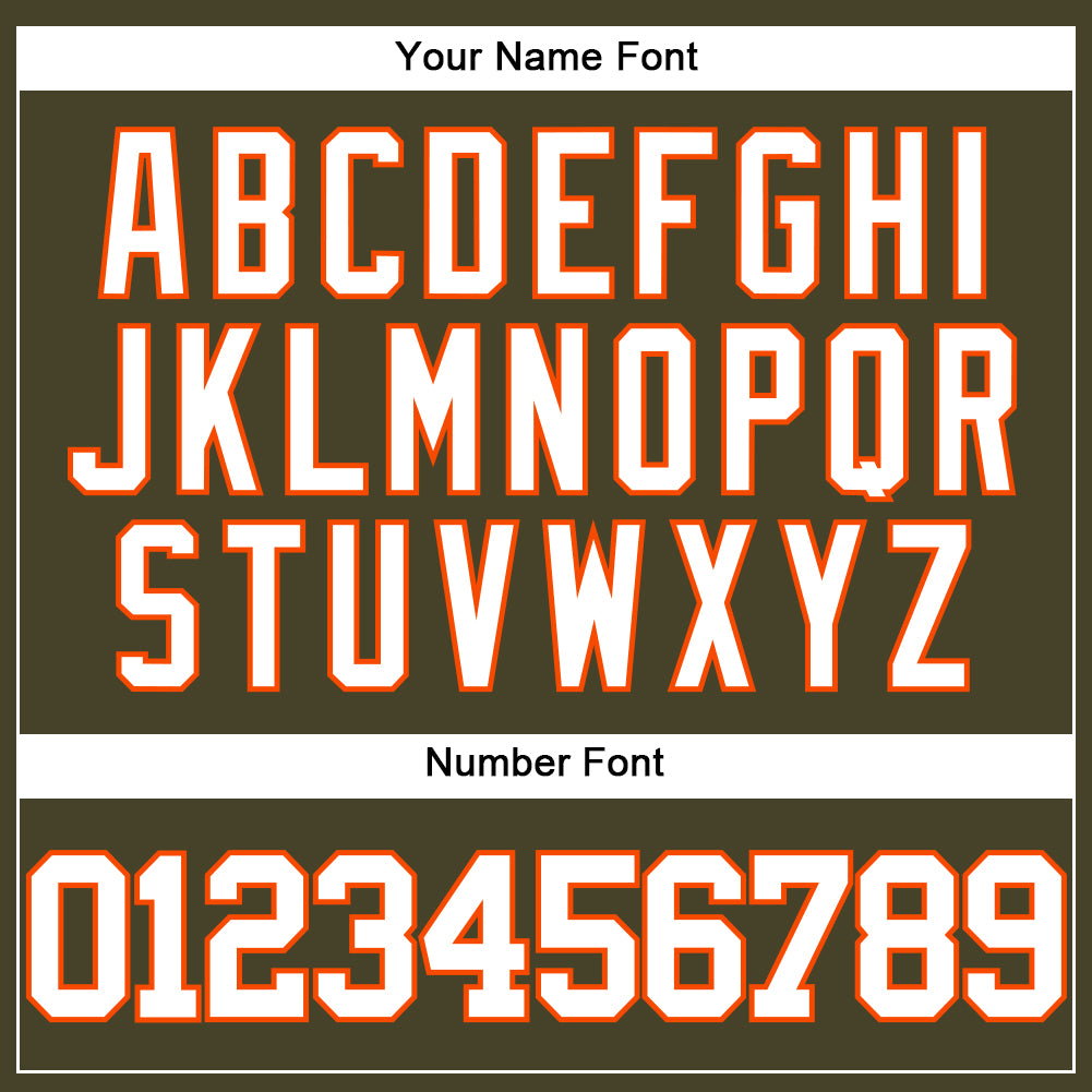 Custom Olive White-Orange Authentic Salute To Service Baseball Jersey baseball jersey product view 5