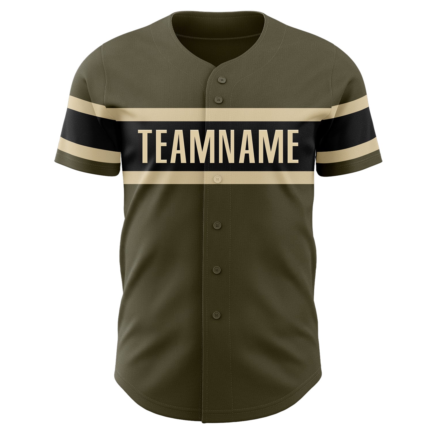 Custom Olive Camo Black-Cream Authentic Salute To Service Baseball Jersey baseball jersey product view 2
