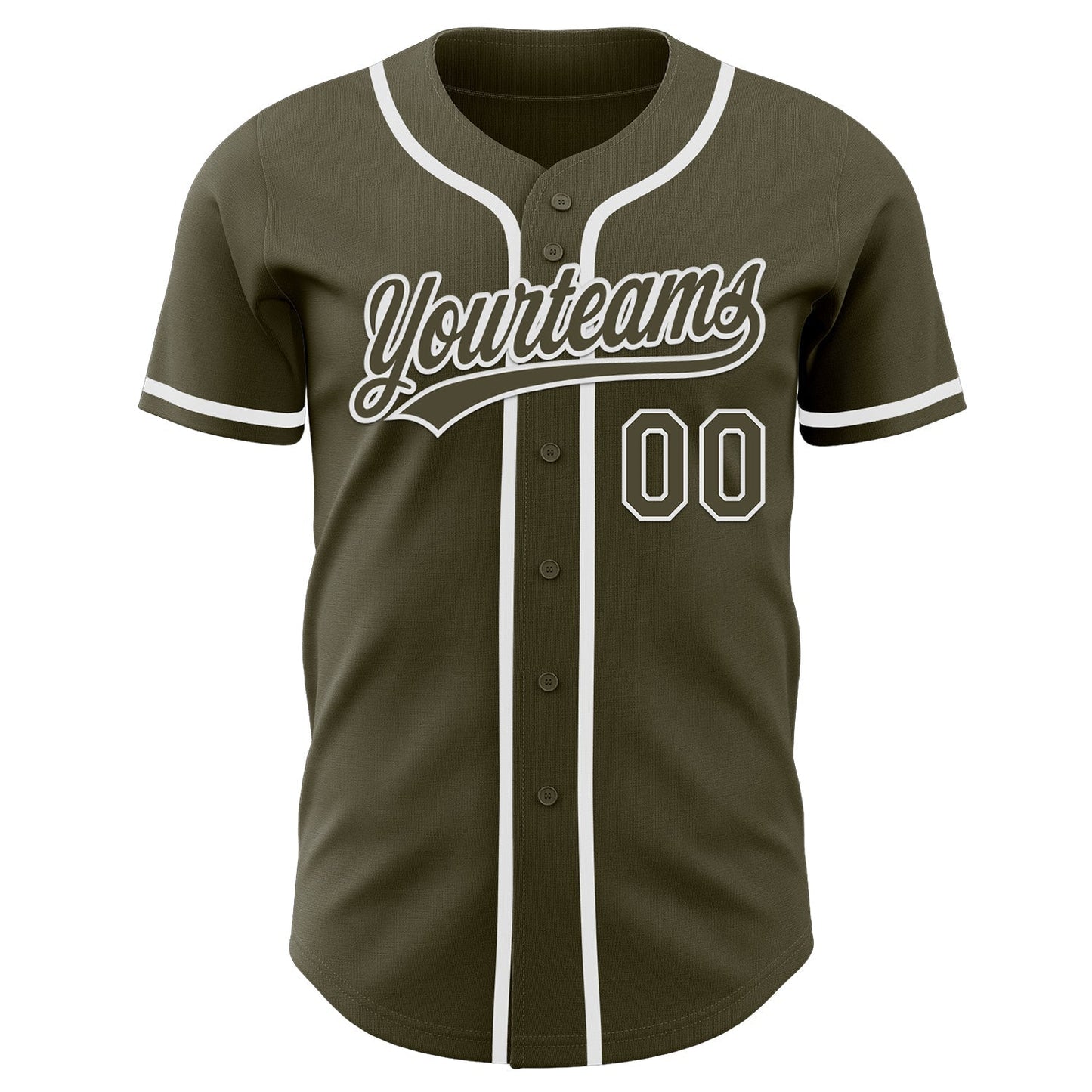 Custom Olive White Authentic Salute To Service Baseball Jersey baseball jersey product view 2