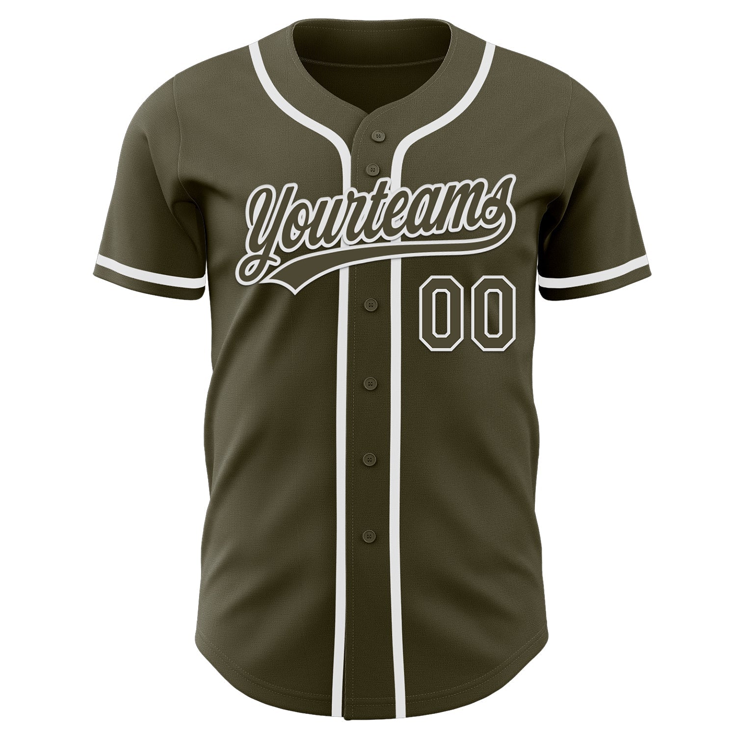 Custom Olive White Authentic Salute To Service Baseball Jersey baseball jersey product view 2