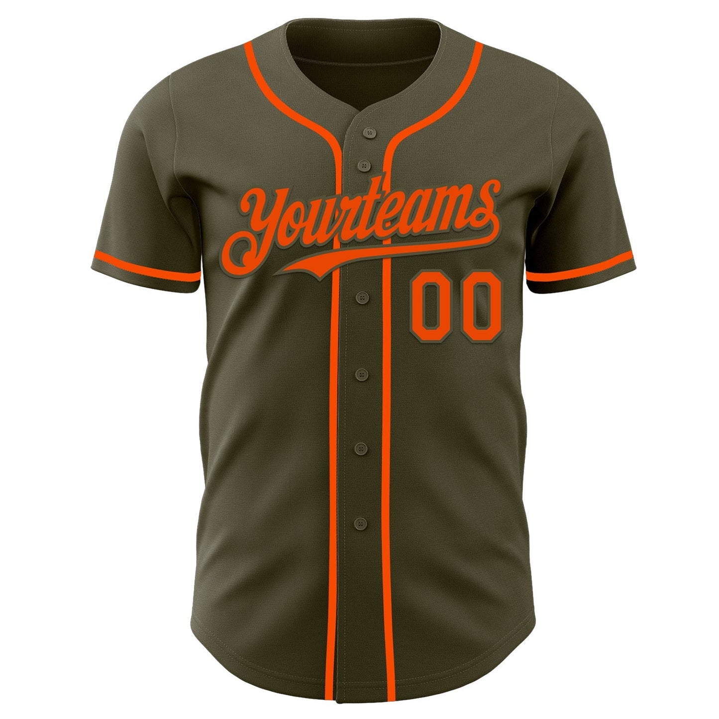 Custom Olive Orange Authentic Salute To Service Baseball Jersey baseball jersey product view 2