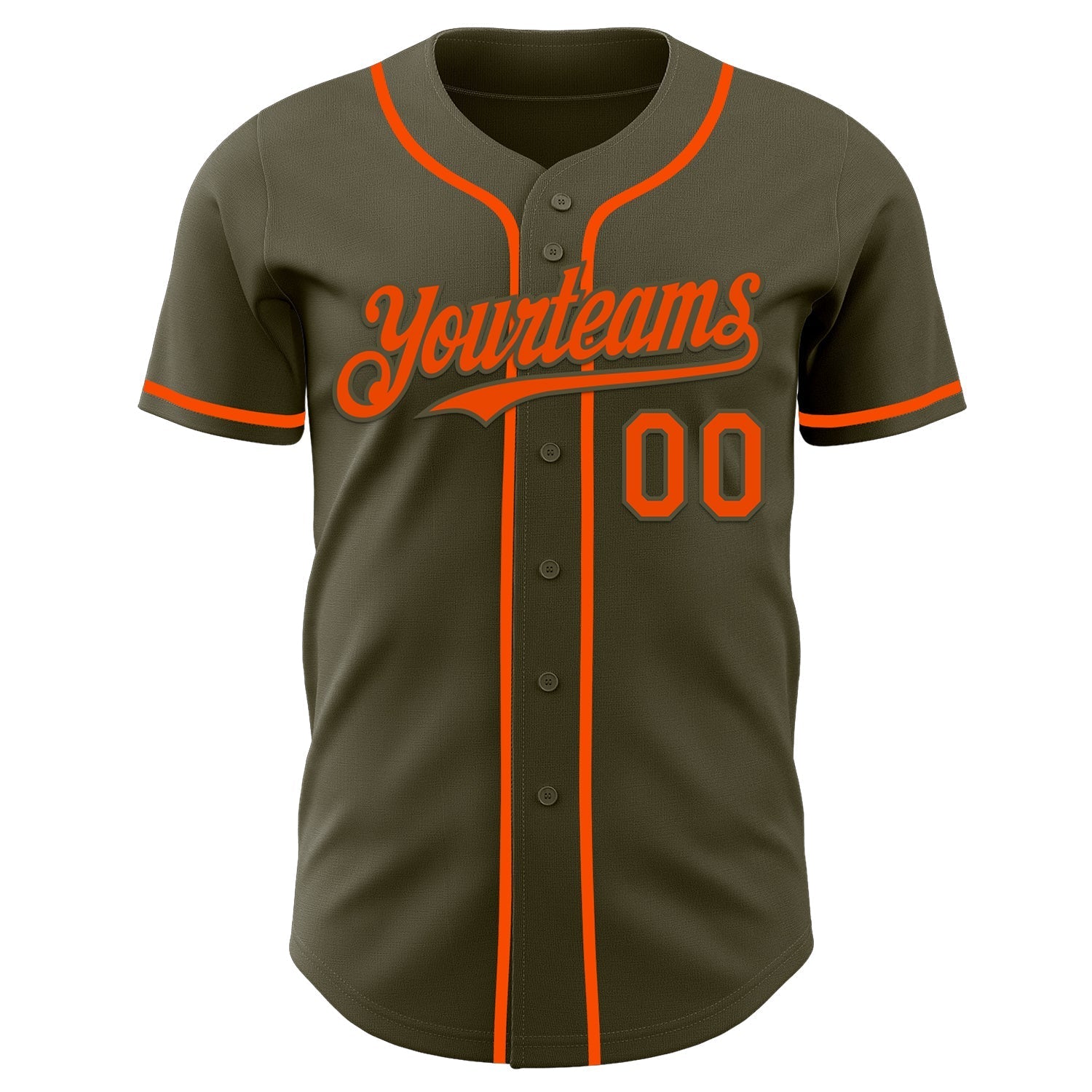 Custom Olive Orange Authentic Salute To Service Baseball Jersey baseball jersey product view 2