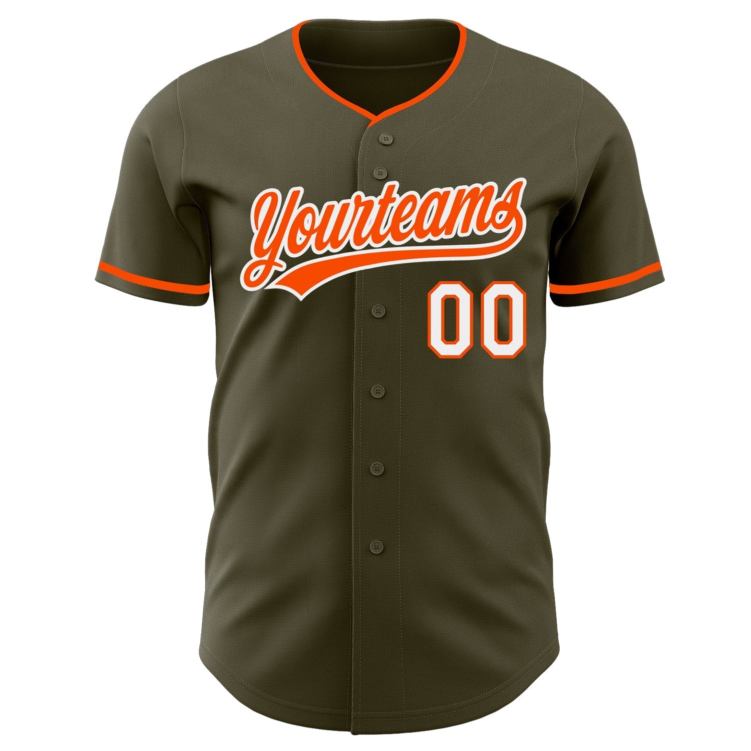 Custom Olive Orange-White Authentic Baseball Jersey baseball jersey product view 2