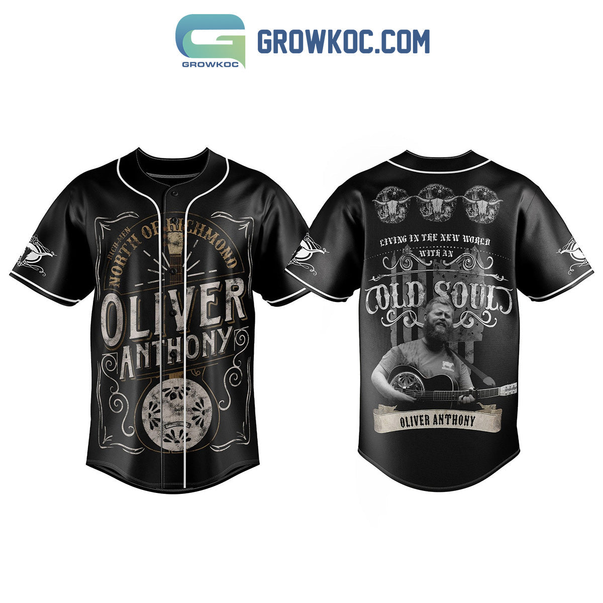 Oliver Anthony Living In The New World With An Old Soul Baseball Jersey baseball jersey product view 1