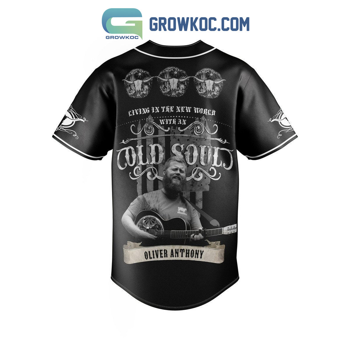 Oliver Anthony Living In The New World With An Old Soul Baseball Jersey baseball jersey product view 2