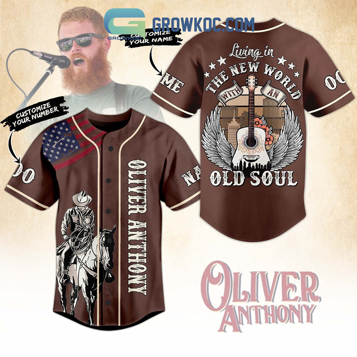 Oliver Anthony Living In The New World With An Old Soul Personalized Baseball Jersey baseball jersey product view 1