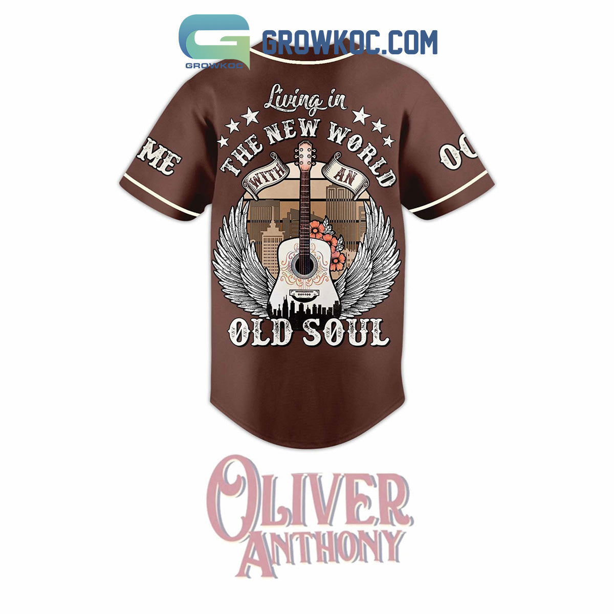 Oliver Anthony Living In The New World With An Old Soul Personalized Baseball Jersey baseball jersey product view 3