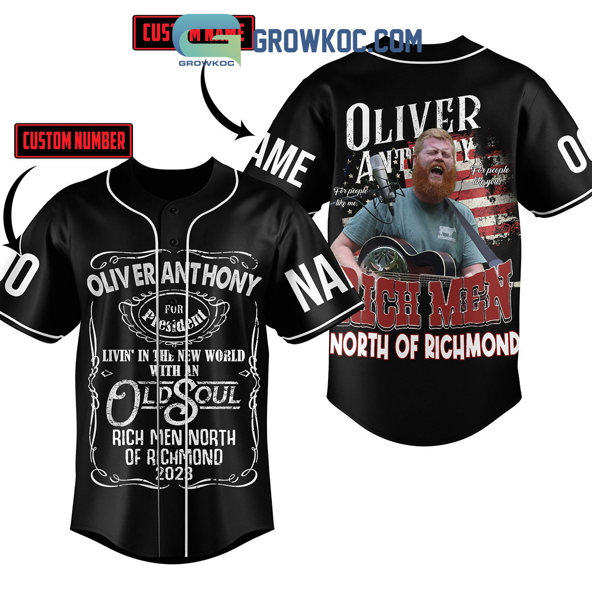 Oliver Anthony Rich Men North Of Richmond 2023 Personalized Baseball Jersey baseball jersey product view 1