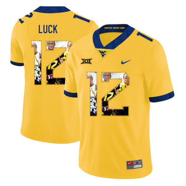 Oliver Luck 12 Yellow 1 College Football Jersey football jersey product view 1
