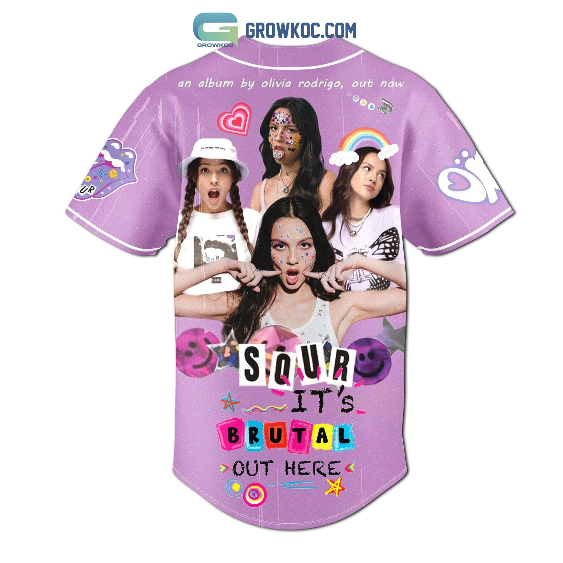 Olivia Rodrigo Sour It’s Brutal Out Here Personalized Baseball Jersey baseball jersey product view 3