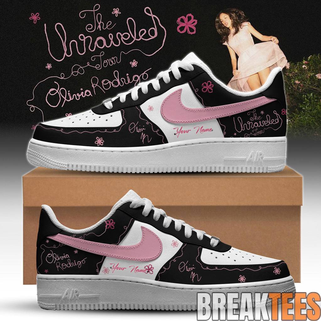 Olivia Rodrigo Special The Unraveled Tour 2026 Custom Air Force 1 Unisex T-shirt, Sweatshirt, Hoodie, Long Sleeve Tee - T-Shirt, Sweatshirt, Hoodie
