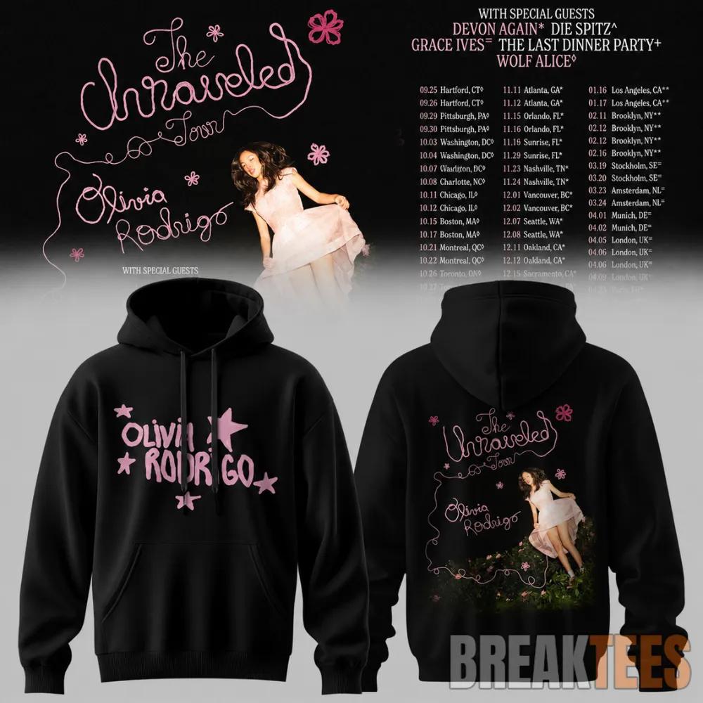 Olivia Rodrigo The Unraveled Tour 2026 T-Shirt Hoodie Unisex T-shirt, Sweatshirt, Hoodie, Long Sleeve Tee - T-Shirt, Sweatshirt, Hoodie