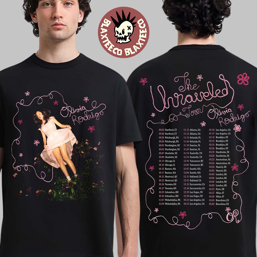 Olivia Rodrigo The Unraveled Tour 2026 T-Shirt Unisex T-shirt, Sweatshirt, Hoodie, Long Sleeve Tee - T-Shirt, Sweatshirt, Hoodie