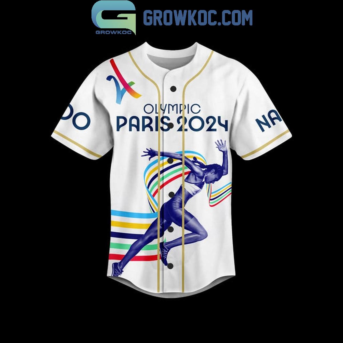 Olympic Paris 2024 Where Dreams Take Flight Personalized Baseball Jersey baseball jersey product view 2