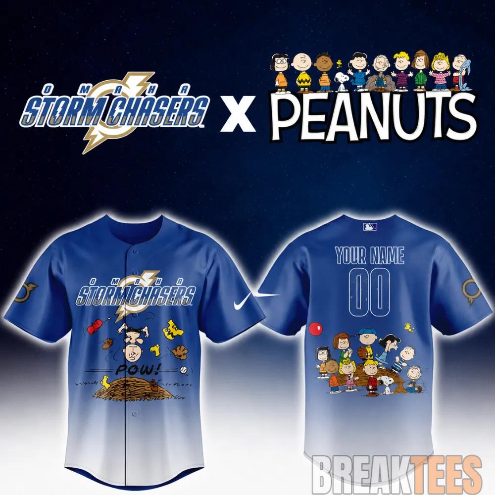 Omaha Storm Chasers Peanuts Night MiLB 2026 Personalized Baseball Jersey Unisex T-shirt, Sweatshirt, Hoodie, Long Sleeve Tee - T-Shirt, Sweatshirt, Hoodie