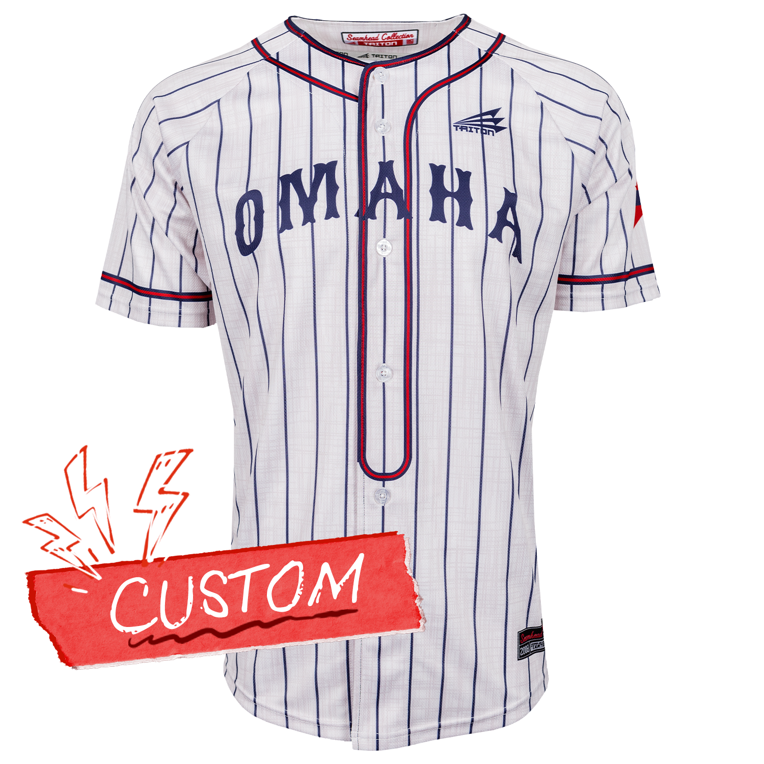 Omaha World Series Baseball Jersey *CUSTOM* (Vintage) baseball jersey product view 1