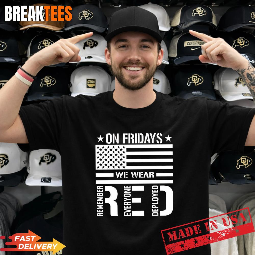 On Friday We Wear Red T-Shirt Unisex T-shirt, Sweatshirt, Hoodie, Long Sleeve Tee - T-Shirt, Sweatshirt, Hoodie