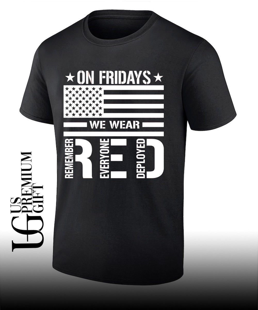 On Friday We Wear Red shirt Unisex T-shirt, Sweatshirt, Hoodie, Long Sleeve Tee - T-Shirt, Sweatshirt, Hoodie