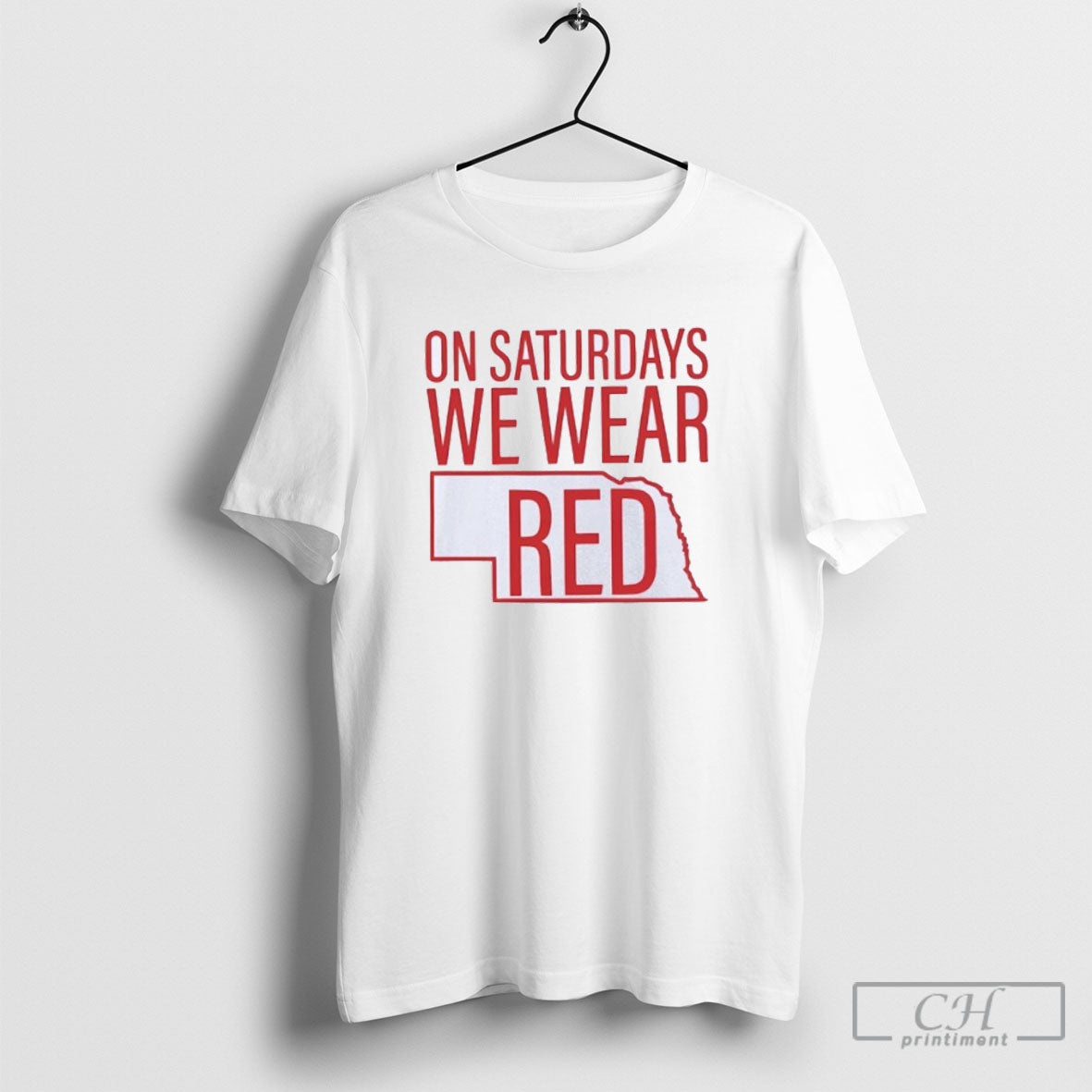 On Saturdays We Wear Red Nebraska Shirt Unisex T-shirt, Sweatshirt, Hoodie, Long Sleeve Tee - T-Shirt, Sweatshirt, Hoodie