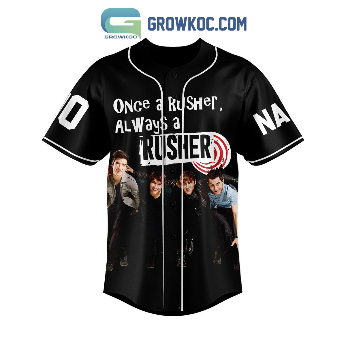 Once A Rusher Always A Rusher Personalized Baseball Jersey baseball jersey product view 2