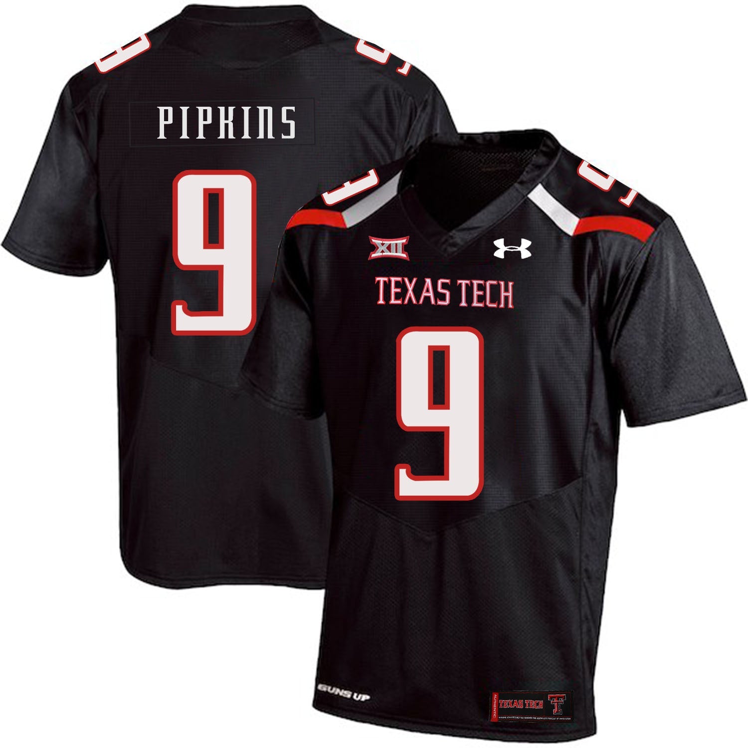 Ondre Pipkins 9 Black College Football Jersey football jersey product view 1