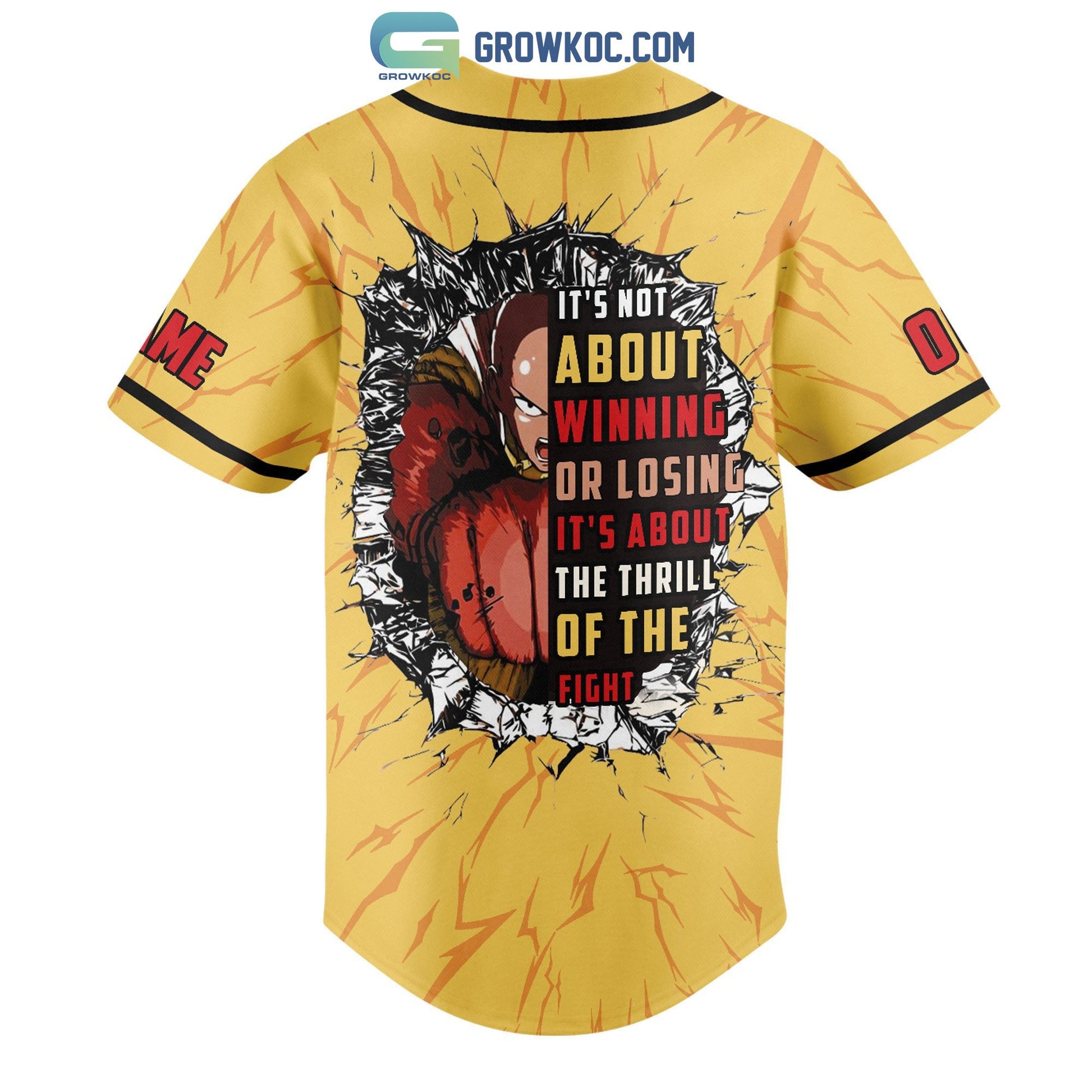 One Punch Man Saitama Personalized Baseball Jersey baseball jersey product view 3